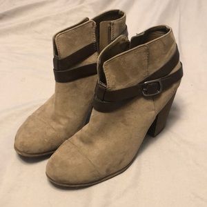 Tan and brown Booties